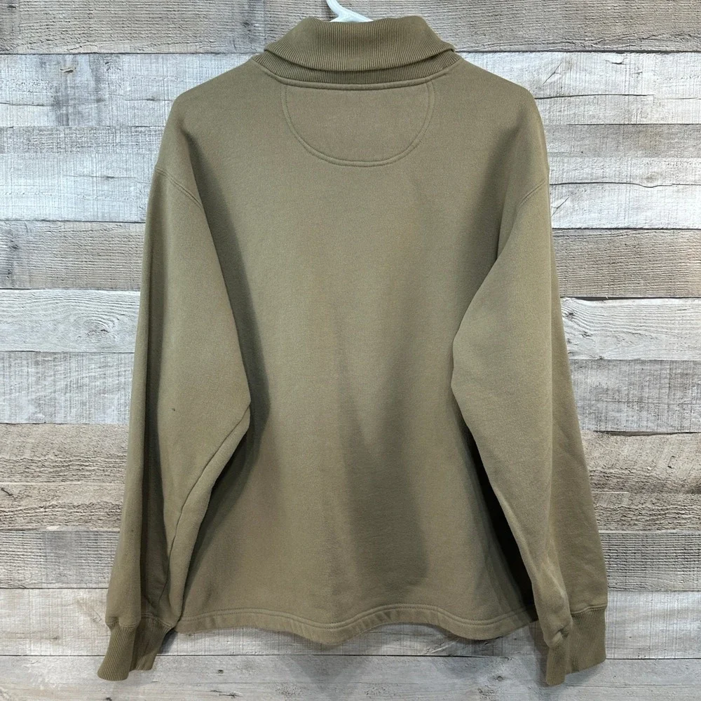 ORVIS Mens‎ Tan Quarter Zip Pullover Sweatshirt Size Large Cotton Blend
